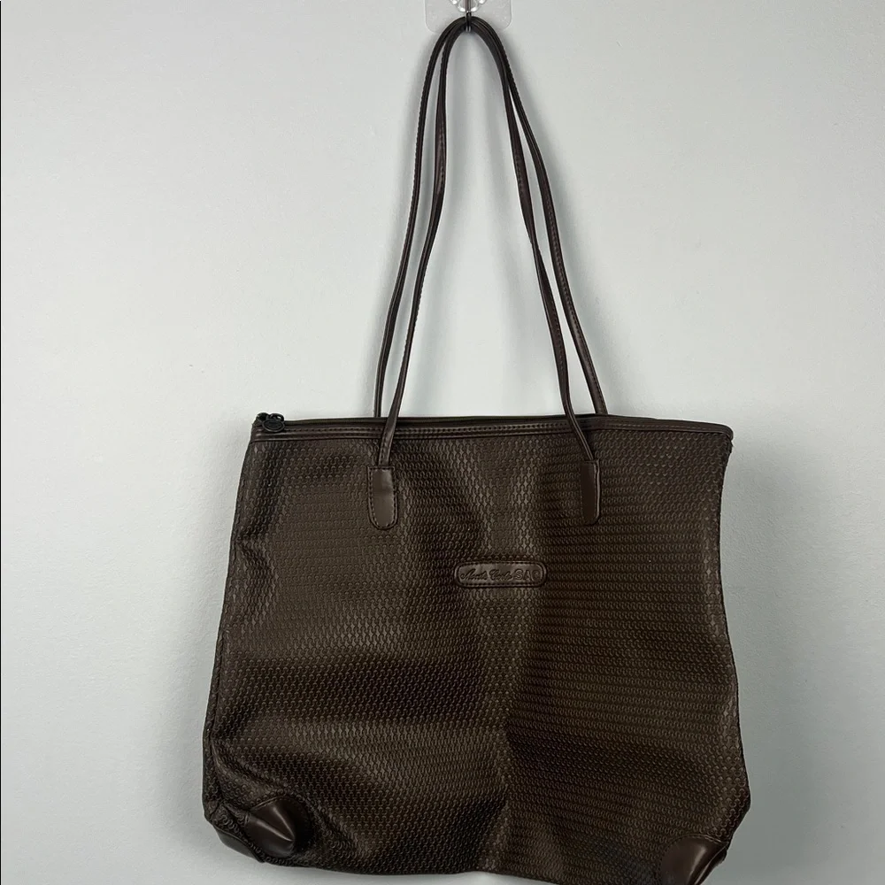 Monte Carlo SAC vintage woven brown shoulder tote